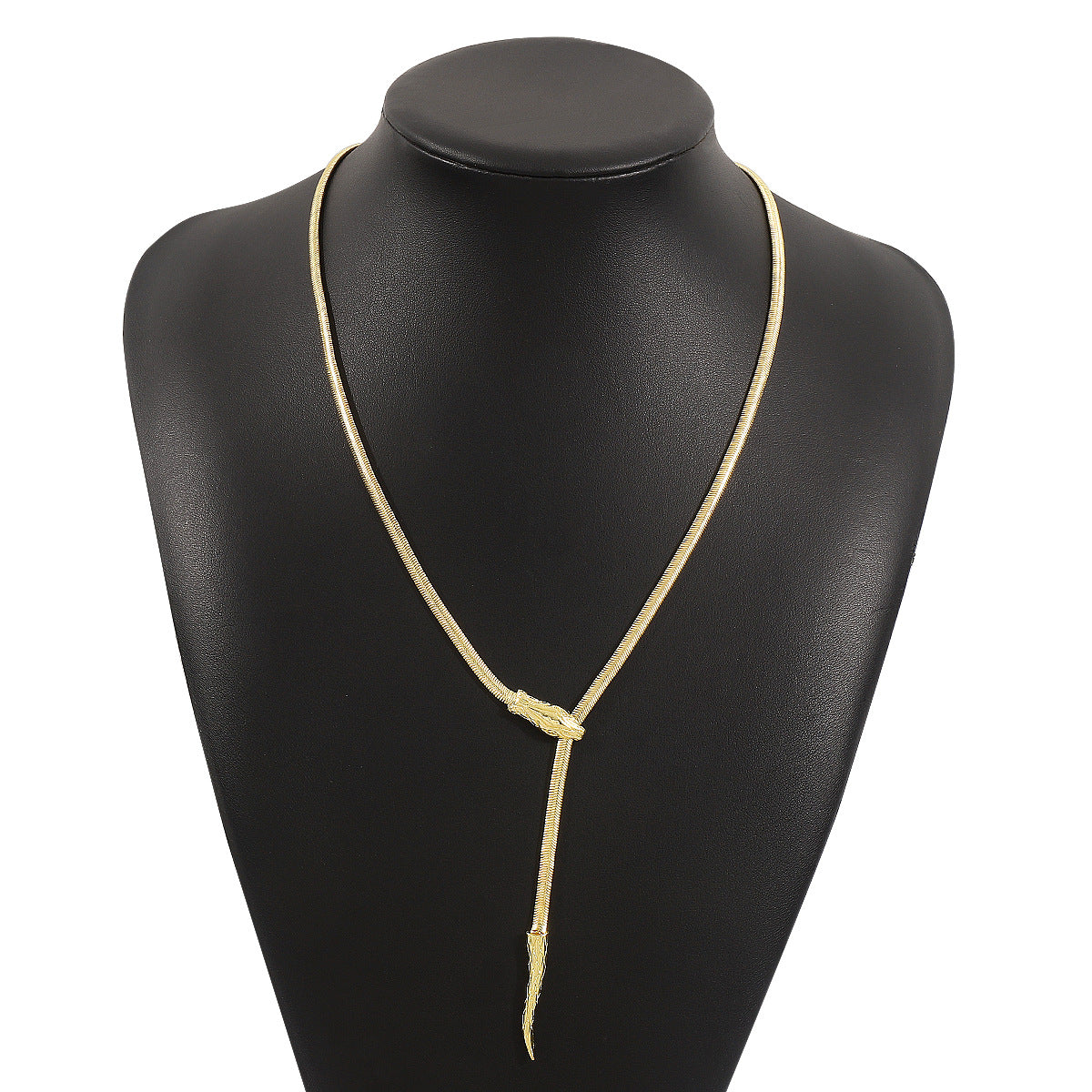 Wholesale Simple Long Snake Bone Chain Pull-out Necklace