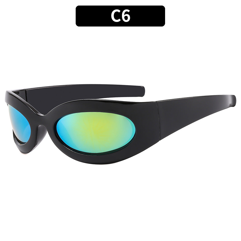 Wholesale Elliptical Futuristic Cycling PC Sunglasses