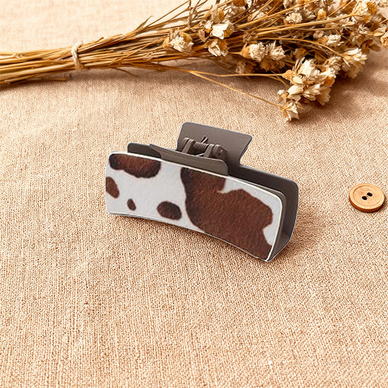 Wholesale Cow Print Hair Claw Clip Large Jaw Clip For Women Stylish Plastic Hair Accessory Boutique Resale