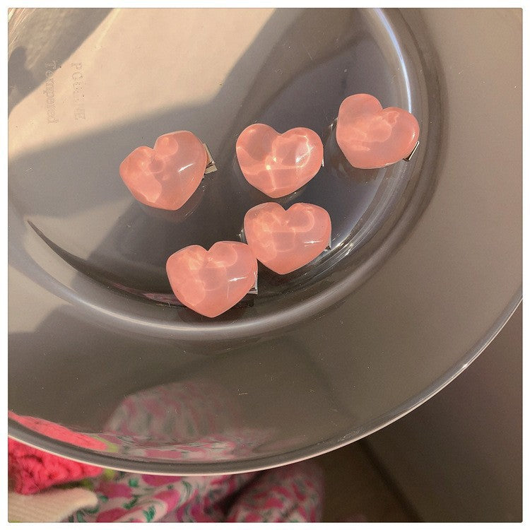 Wholesale 6 Pack Pink Love Hair Clips