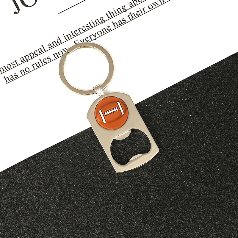 Wholesale Football Basketball Painted Metal Bottle Opener Keychain