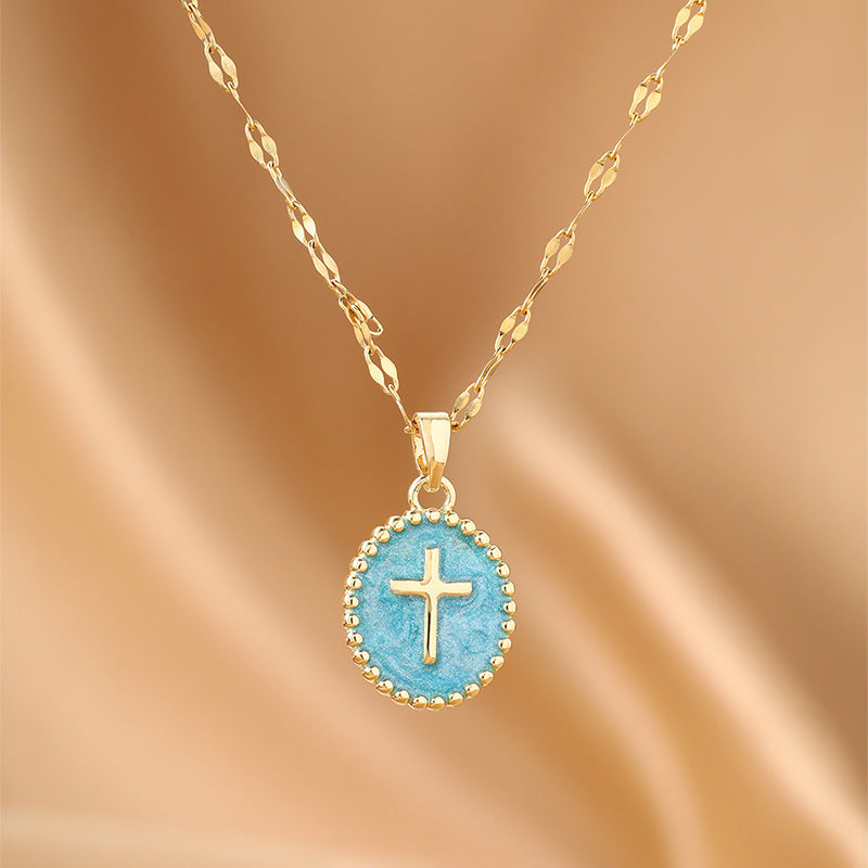 Wholesale Cross Clavicle Chain Religious Copper Necklace