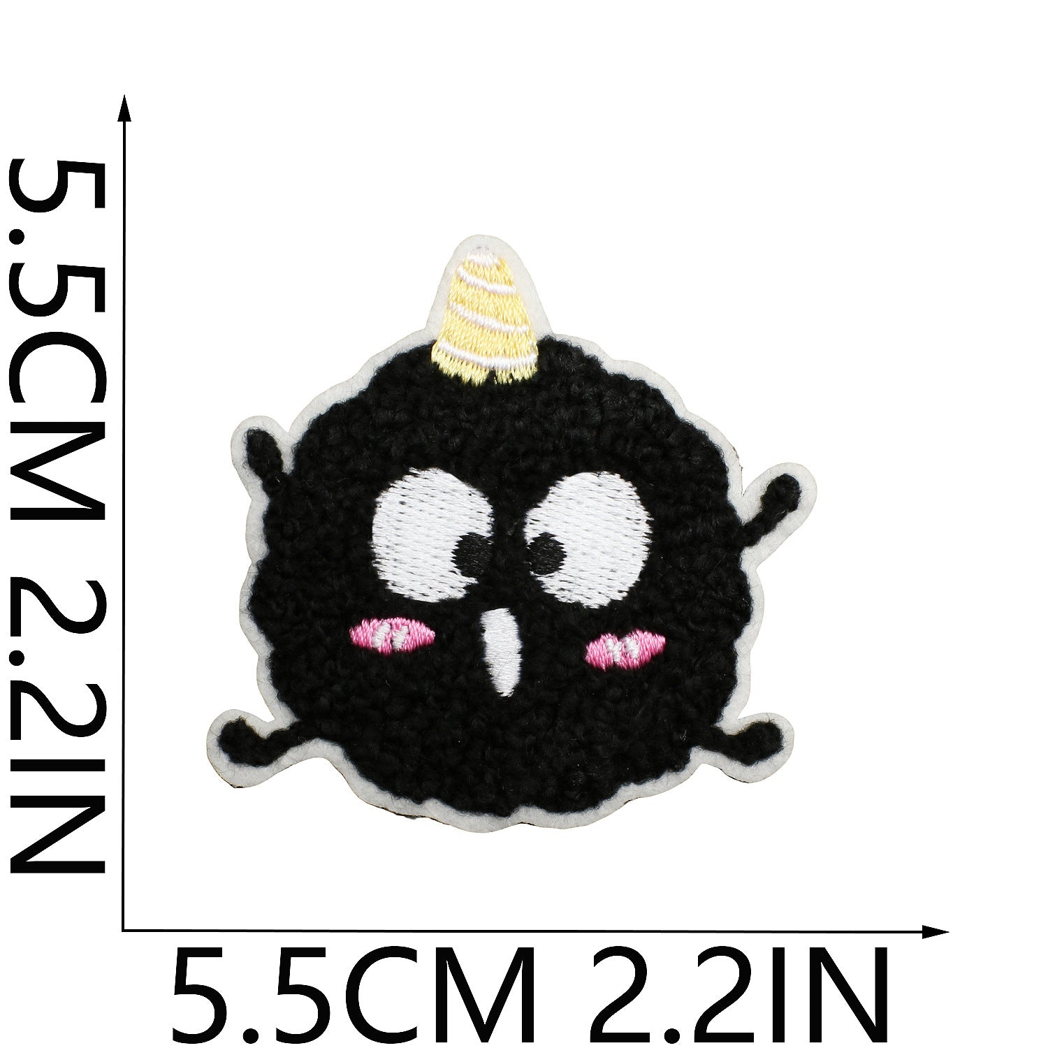 Wholesale Cute Black Coal Polyester Embroidered Patch Funny Charcoal Badge Decorative Clothing Accessory For Gift And Boutique Resale