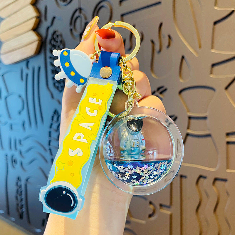 Wholesale Acrylic Creative Liquid Astronaut Floating Keychain
