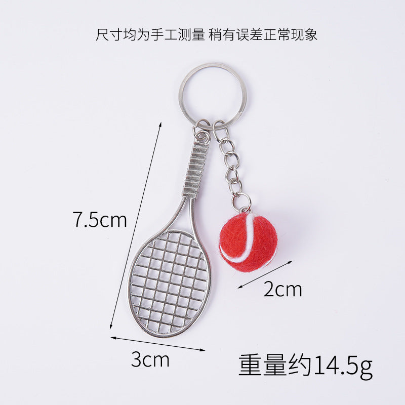 Wholesale 5pcs Mini tennis racket keychain