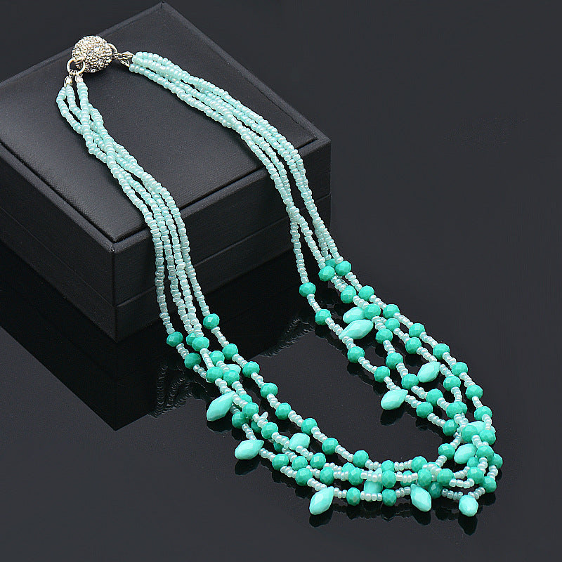 Wholesale Magnet Multicolor Drop Shape Crystal Beads Bracelet Necklace