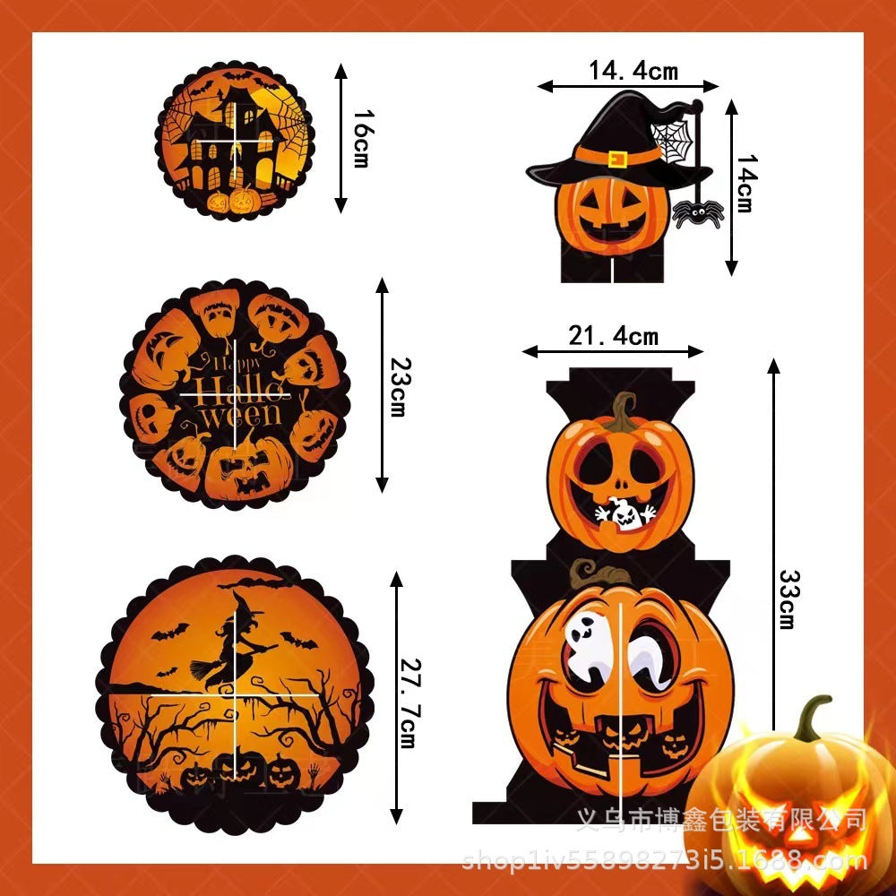 Wholesale  Decorative Pumpkin Multi-layer Cake Rack Ghost Festival Party Dessert Table Multi-layer Paper Cake