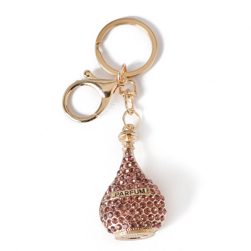 Wholesale Creative Diamond Perfume Bottle Keychain