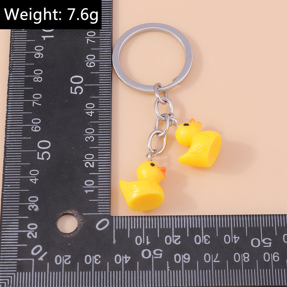 Wholesale Candy Bear Cloud Little Yellow Duck Metal Keychain