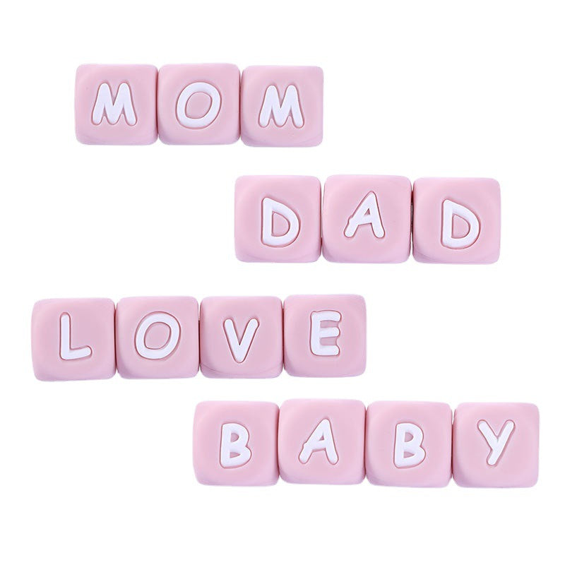 Wholesale 100pcs Silicone English Alphabet Beads 12MM Beads