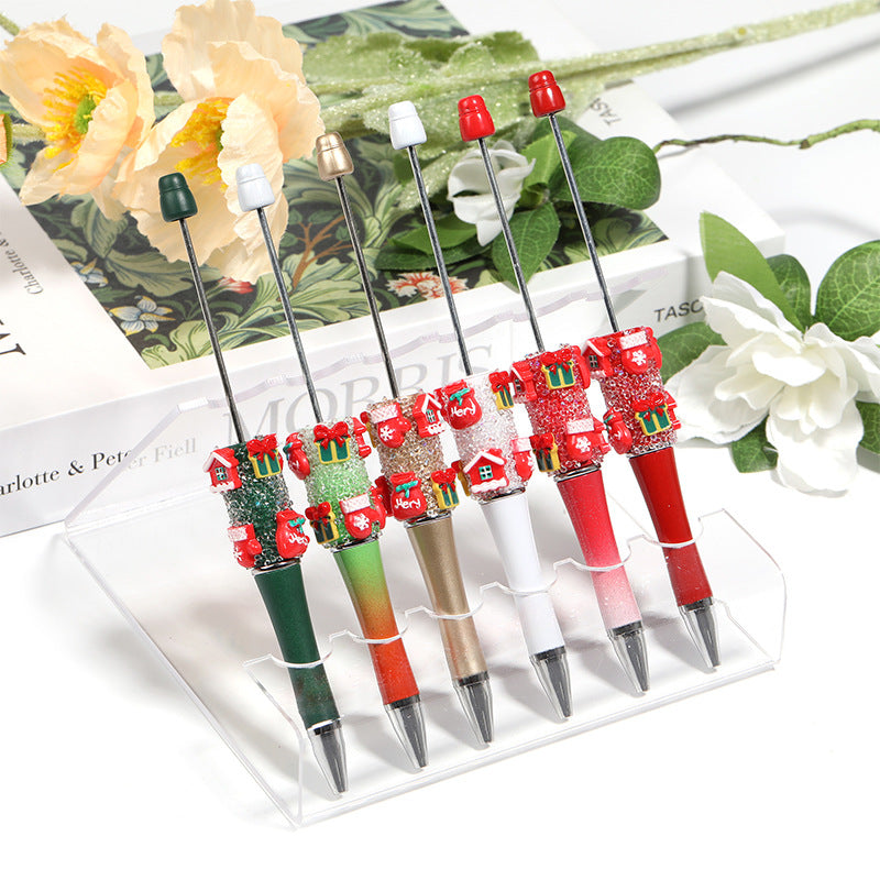 Wholesale 5pcs Christmas Snowflake Handmade Rhinestone Starry Sugar DIY Ballpoint Pen