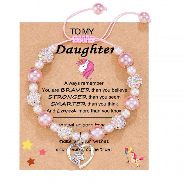 Wholesale Pink Spot Careless Eye Peach Heart Butterfly Natural Stone Bracelet