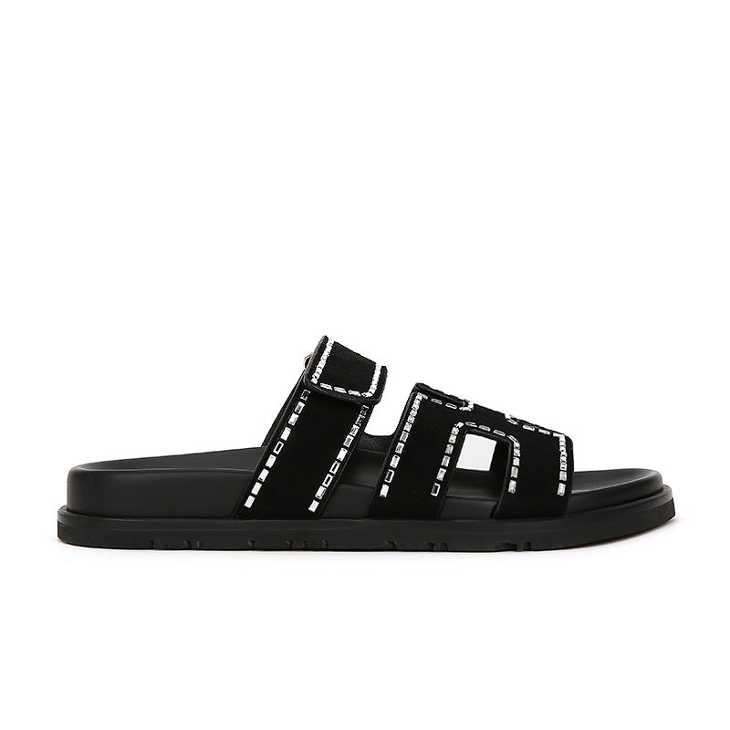 Wholesale Velcro Casual Thick Bottom H Shape Sandals