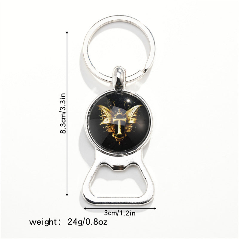 Wholesale Letter Butterfly Bottle Opener Time Gem Keychain