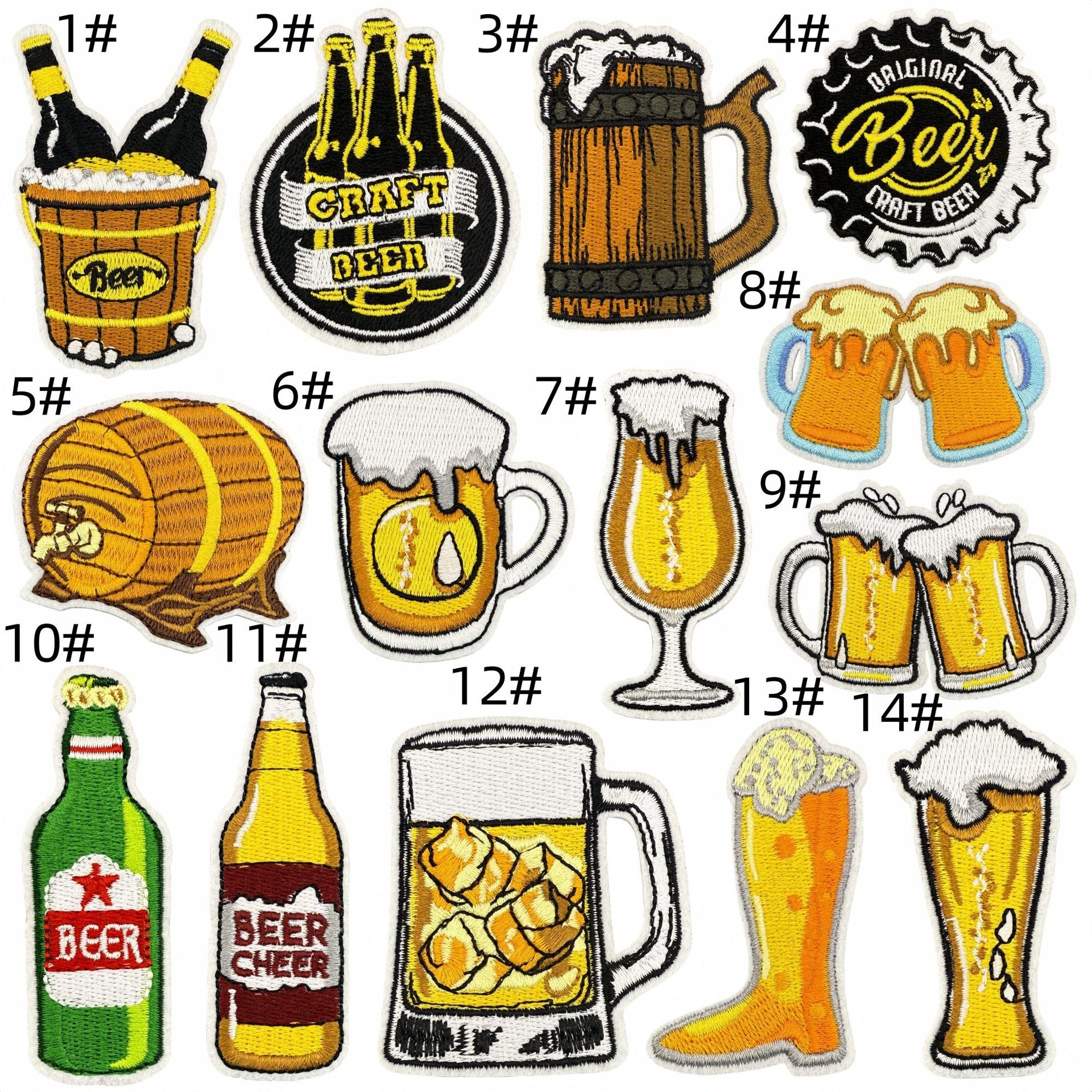 Wholesale Cartoon beer embroidered patch cheers pattern