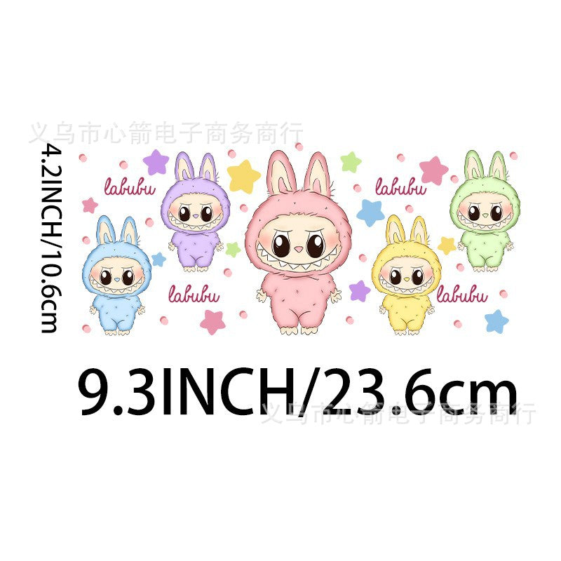 Wholesale 5pcs Colorful cute cartoon 16oz Cup UV DTF Wraps