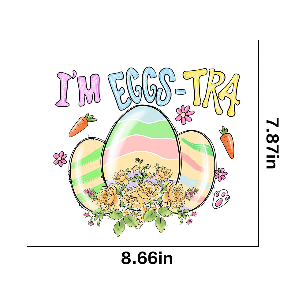 Wholesale 10pcs Easter letter cartoon rabbit car UV DTF Ready to Press Transfers Wraps