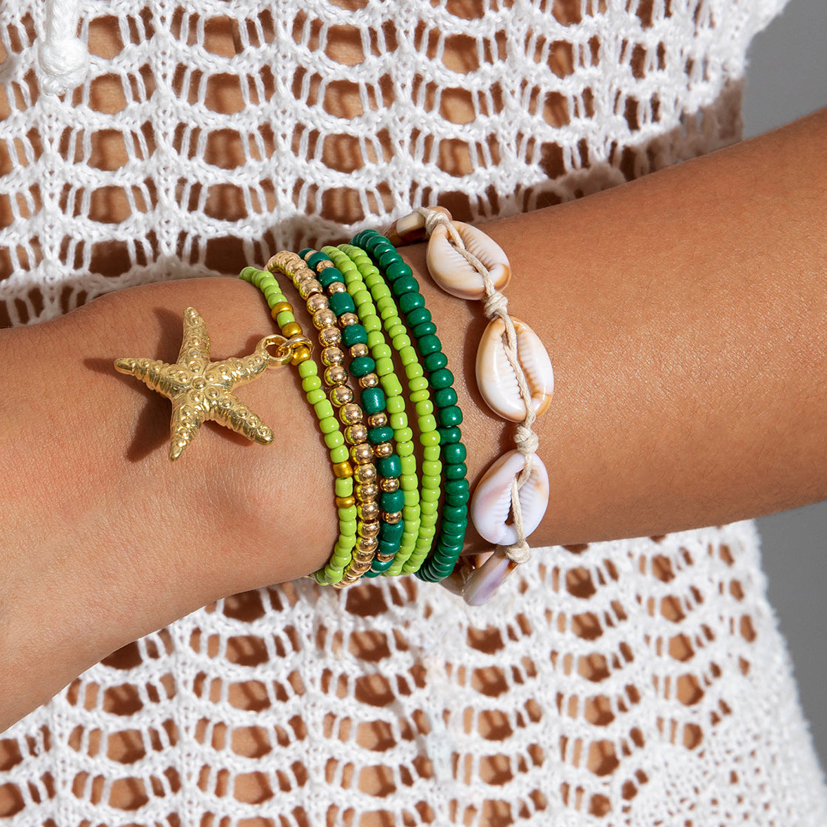 Wholesale Bohemian Beach Vacation Style Multicolor Beaded Bracelet