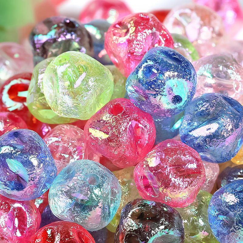Wholesale 100pcs Solid Color UV Coated Acrylic Beads Fig Through-hole DIY Beads