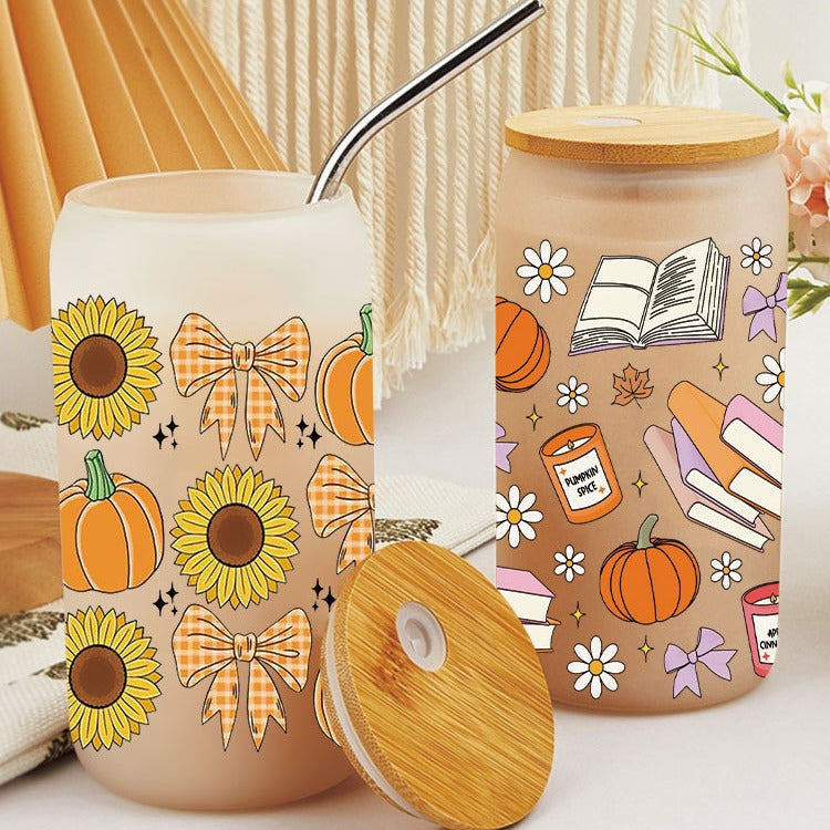 Wholesale Pumpkin Books Daily 16oz Cup UV DTF Wraps