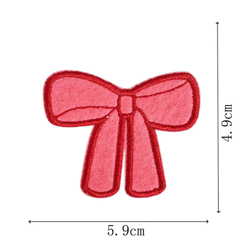 Wholesale Red Bow Embroidery Patch Set Of 9 For DIY Hair Clips And Towel Applique Fashion Accessory