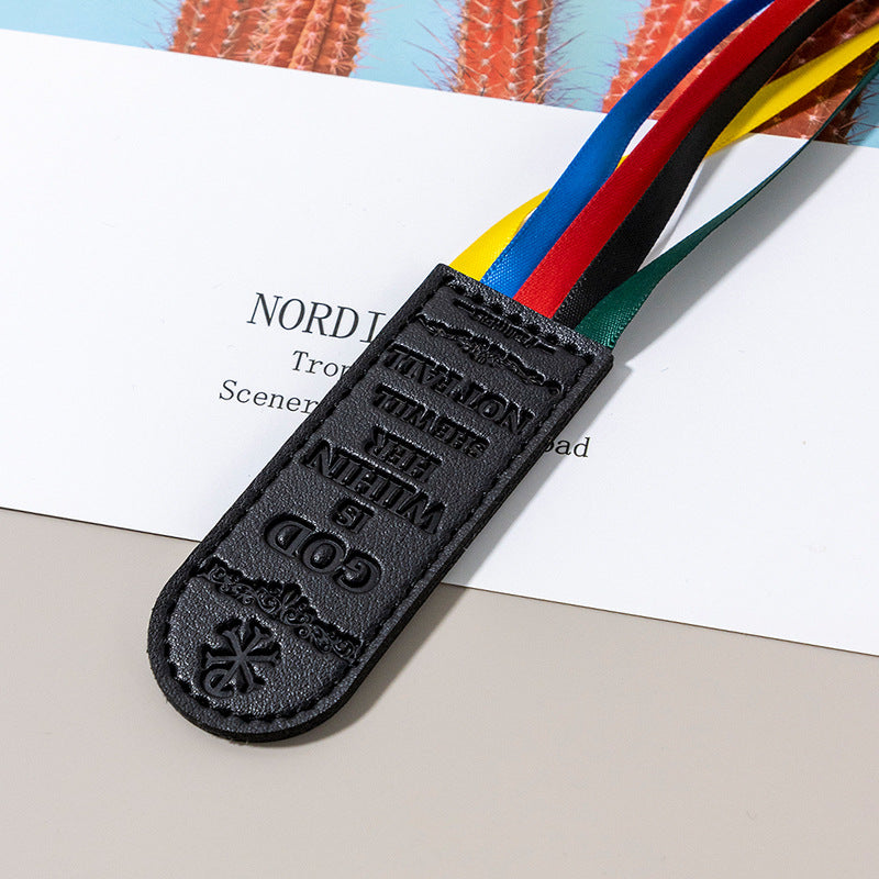 Wholesale Web leather colorful ribbon bookmark