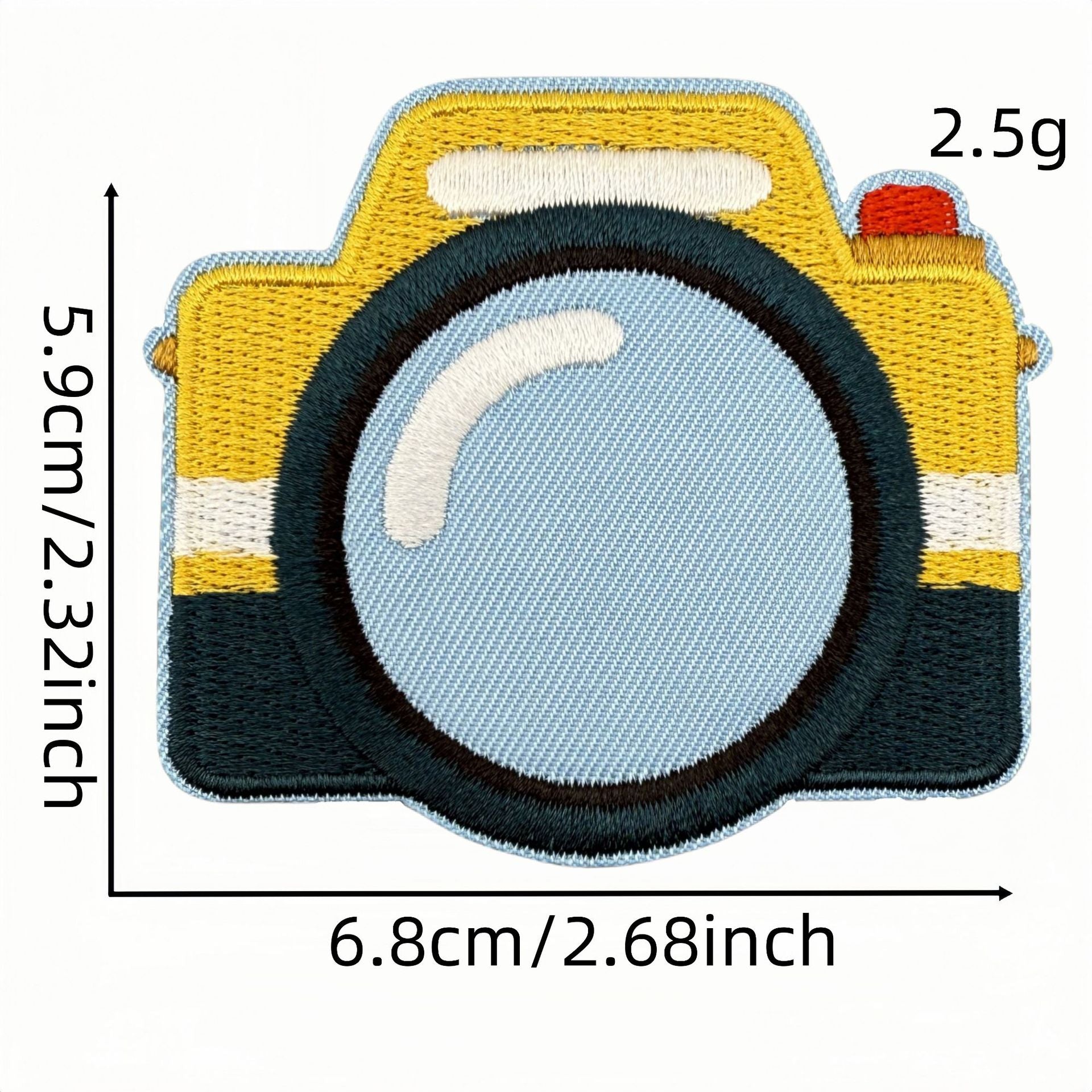Wholesale Trendy Cartoon Camera Embroidered Iron On Patches For Clothing Decoration DIY Accessory