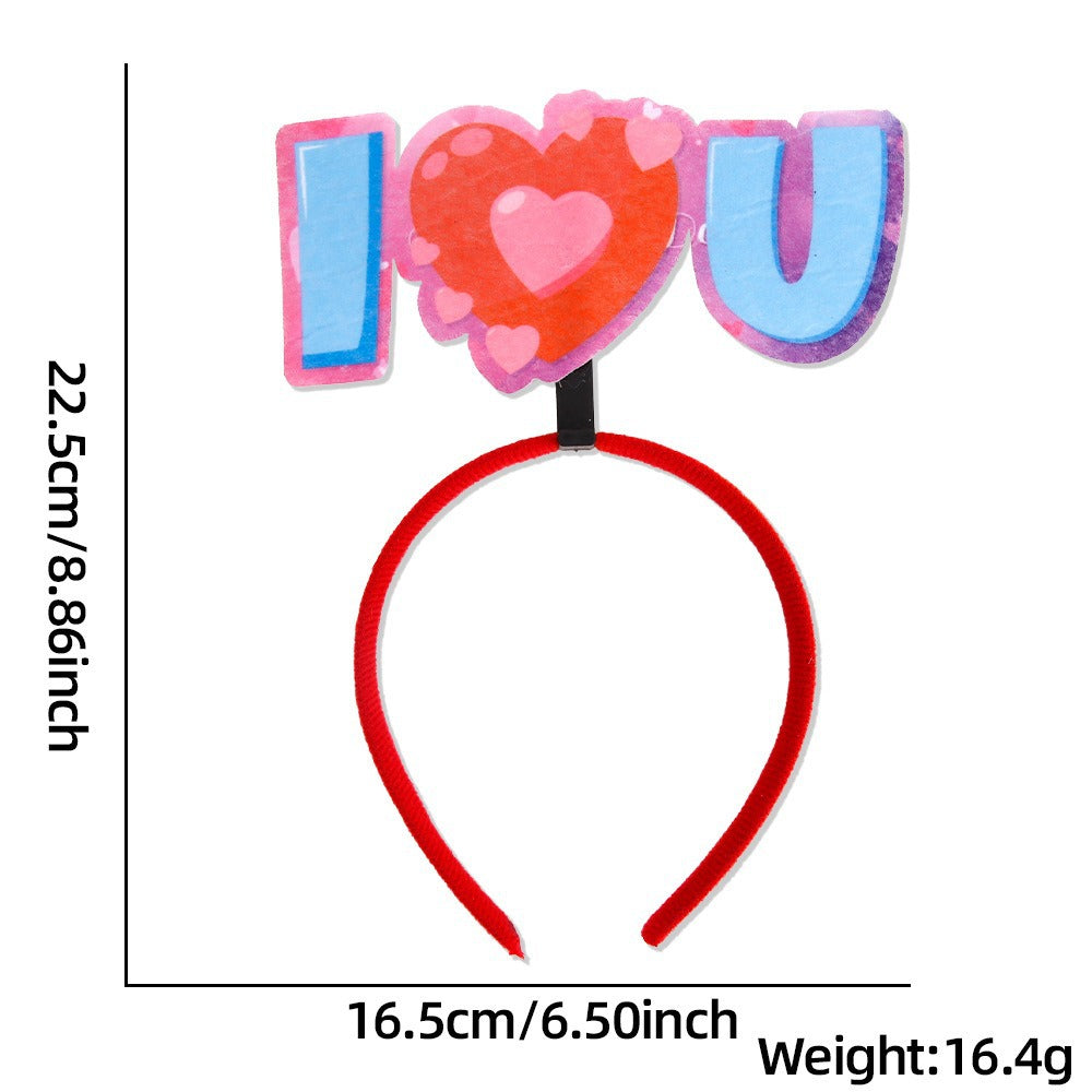 Wholesale 10pcs valentine's day love key hairband romantic party decoration hairpin letter headband hair accessories