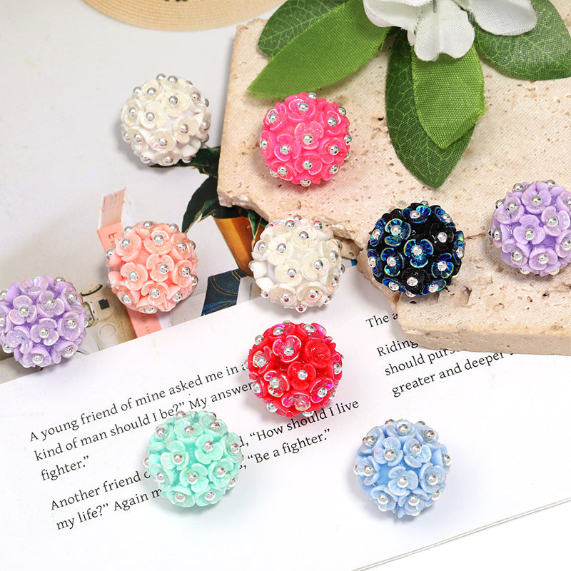 Wholesale 10pcs Colorful pearl flower ball flower acrylic beads