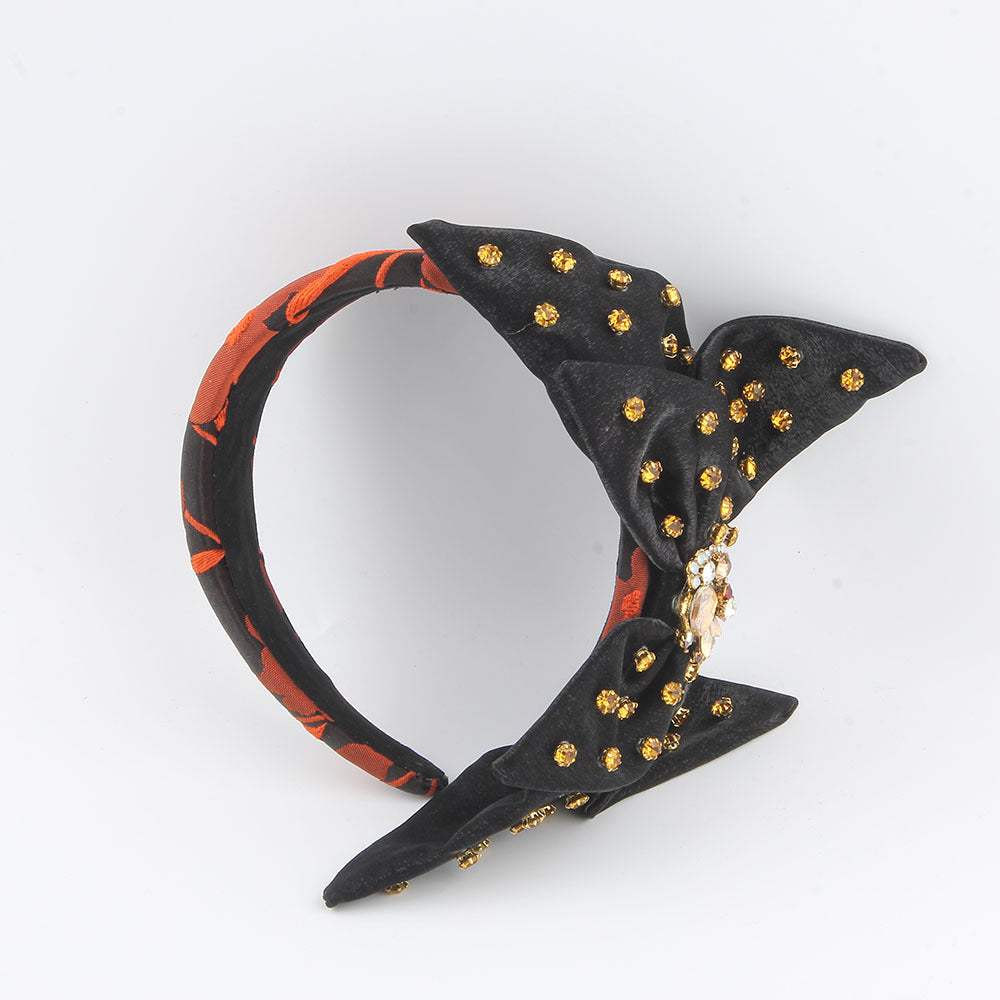 Wholesale Baroque Cross border Sponge Inlaid Diamond Hair Hoops