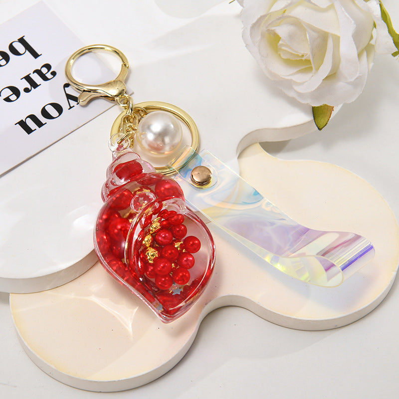 Wholesale Pearl Small Conch Keychain Acrylic