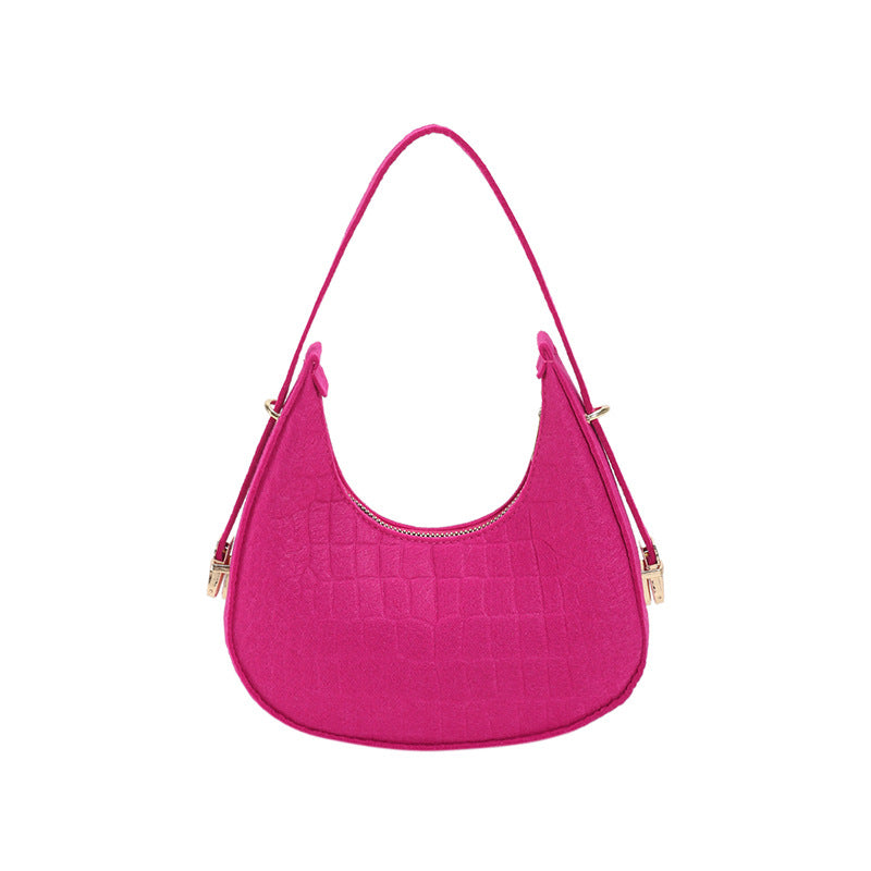 Wholesale Solid Color Plaid Underarm Shoulder Bag Handbag