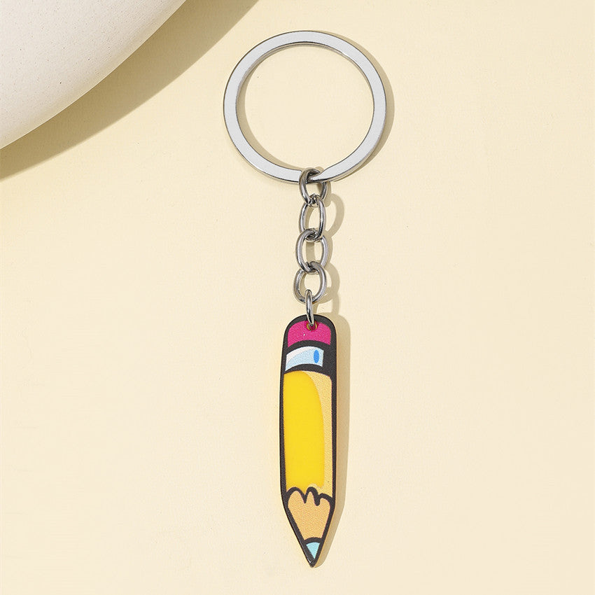 Wholesale Pencil Ruler Stationery Acrylic Keychain