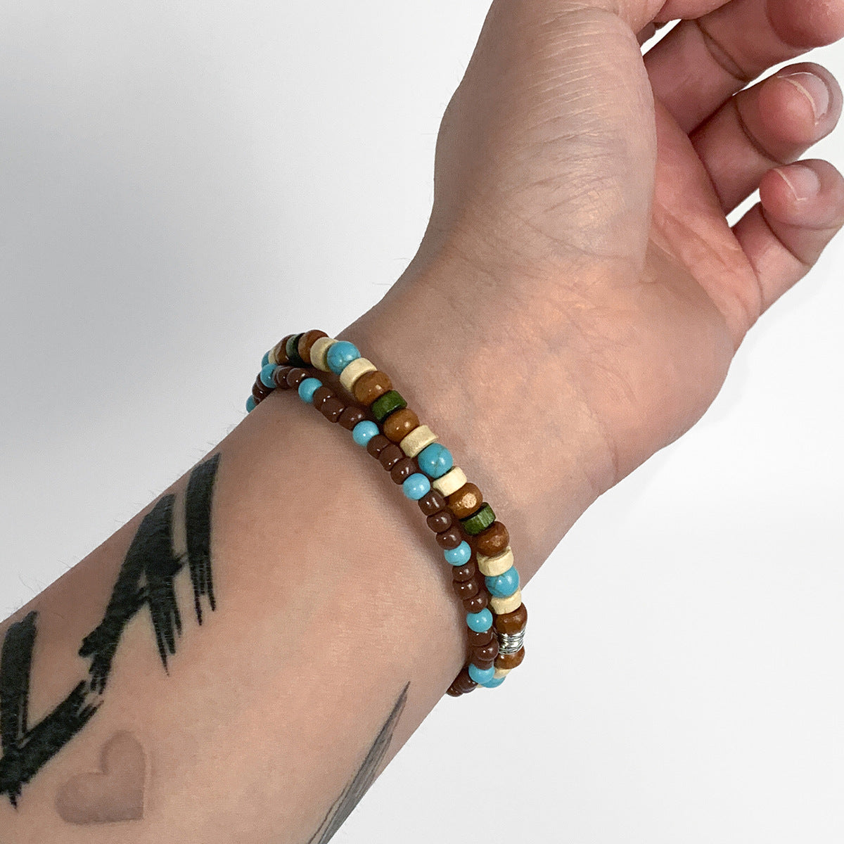 Wholesale Simple Turquoise Wood Beads Men's Bracelet