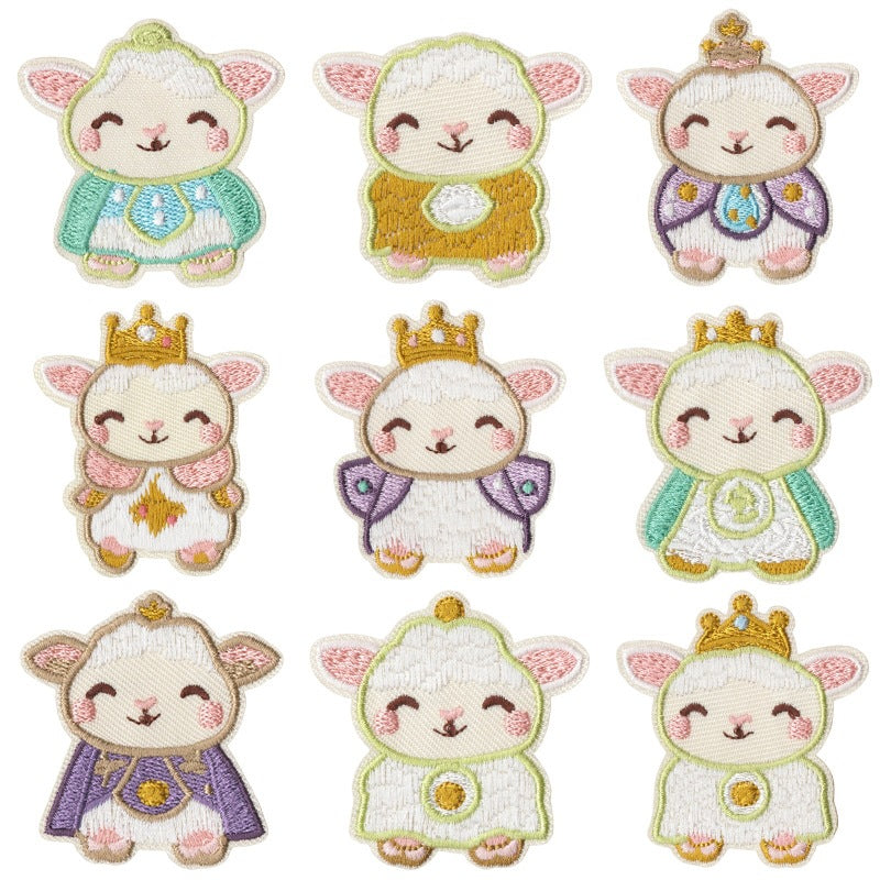 Wholesale Cartoon Lamb Embroidered Iron On Patches Set Of 9 Decorative Clothing Repair Accessory DIY Gift And Boutique Resale