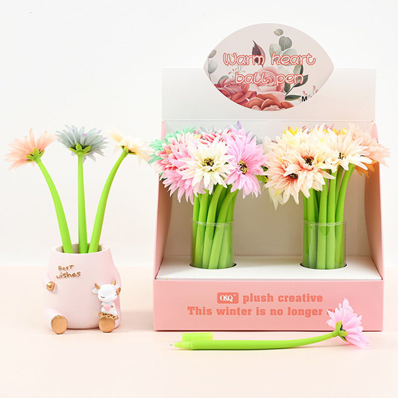 Wholesale Colorful flower soft silicone shaking  Plastic Pen