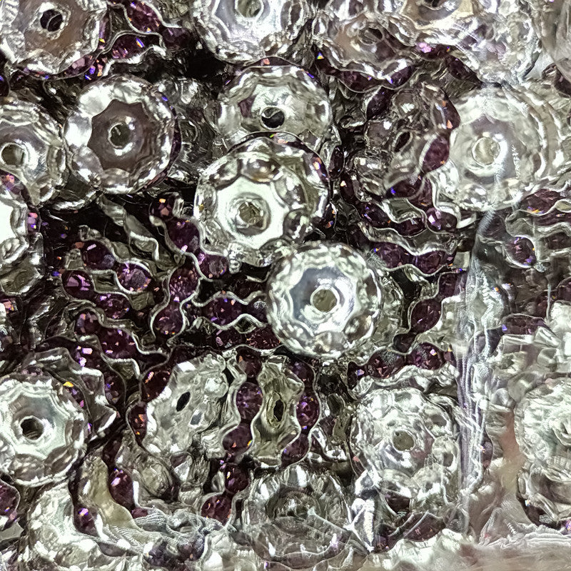 Wholesale 200pcs 12mm Colored Diamond Spacer Round Spacer Beads DIY Handmade Colored Diamond Beads