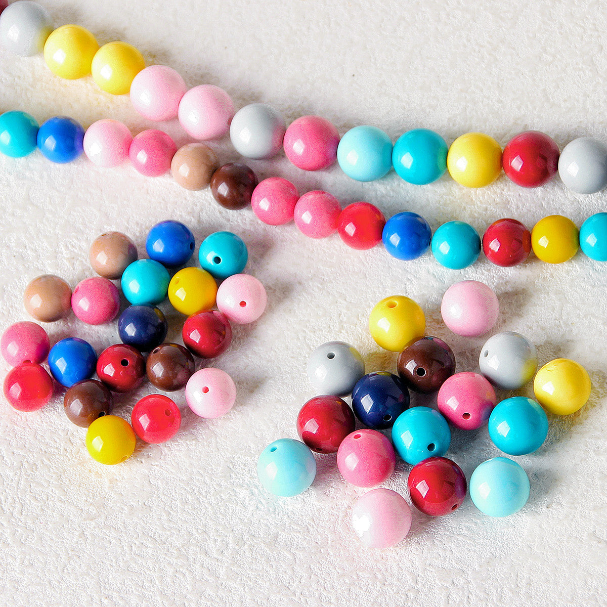 Wholesale 10pcs Solid Color Acrylic Candy Round Beads