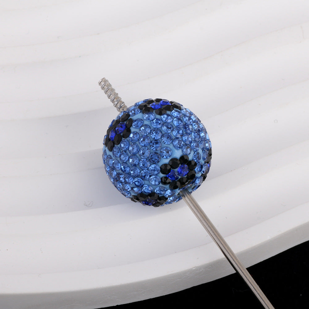 Wholesale 2CM Classic Leopard Print Round Beads with Large Hole,  Polymer Clay Straight Hole Beads,  DIY Phone Keychain Necklace Accessories