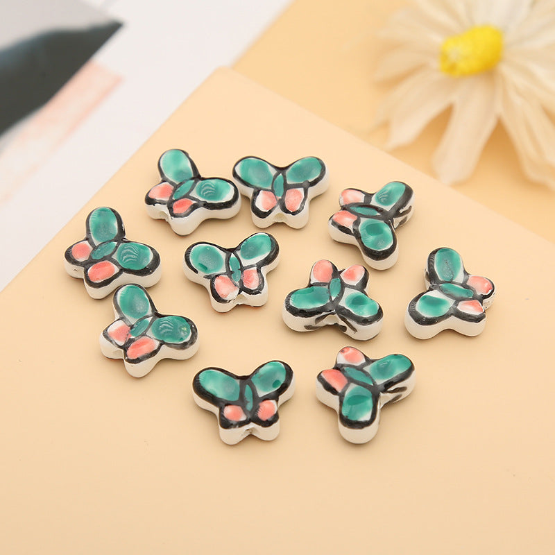 Wholesale 5PCS Butterfly Hand-painted Style Beads