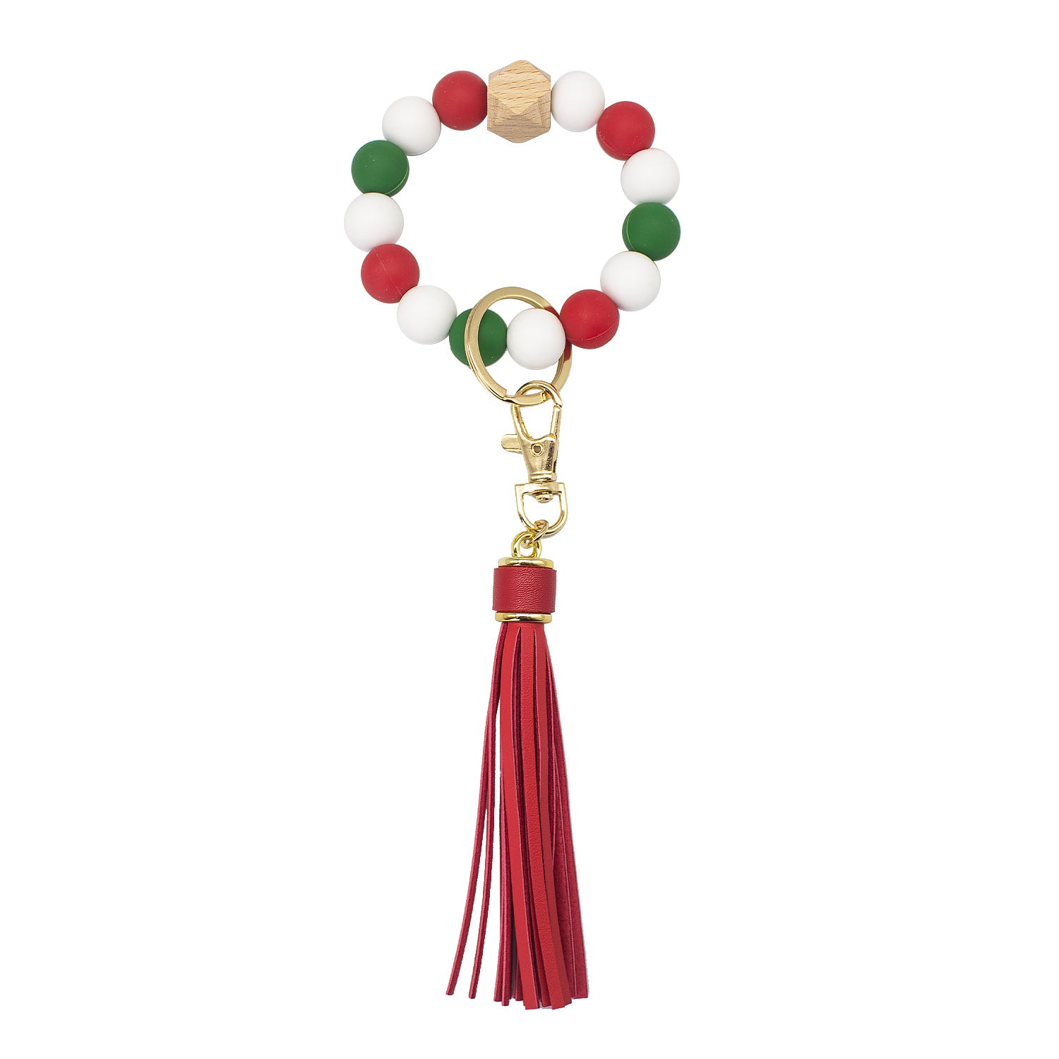 Wholesale Tassel Wood Beads Silicone Beads Wrist Keychain