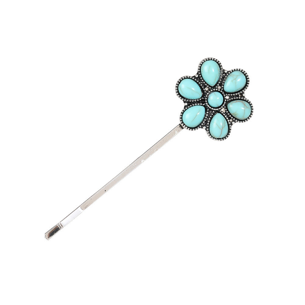 Wholesale retro turquoise hairpin suit simple personality trend hair clips