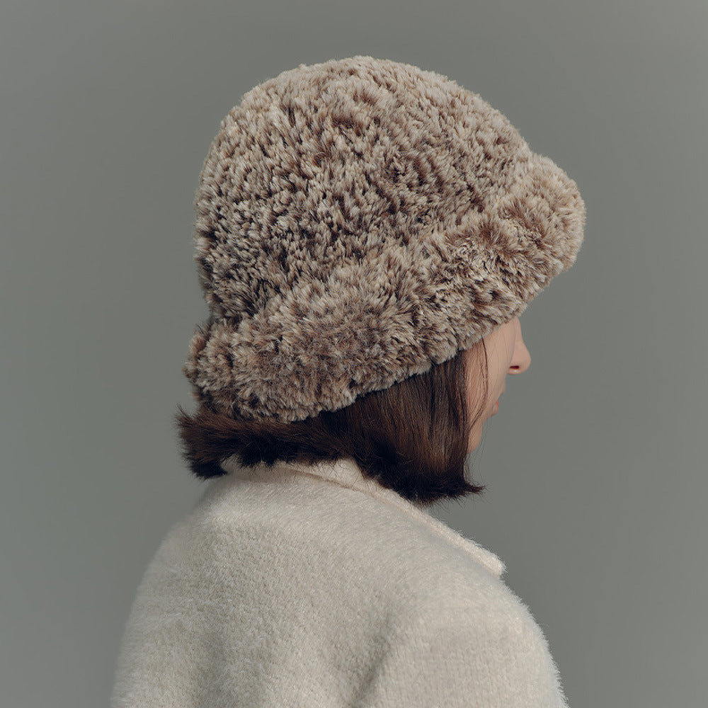 Wholesale Gradient Faux Fur Wool Plush Hat