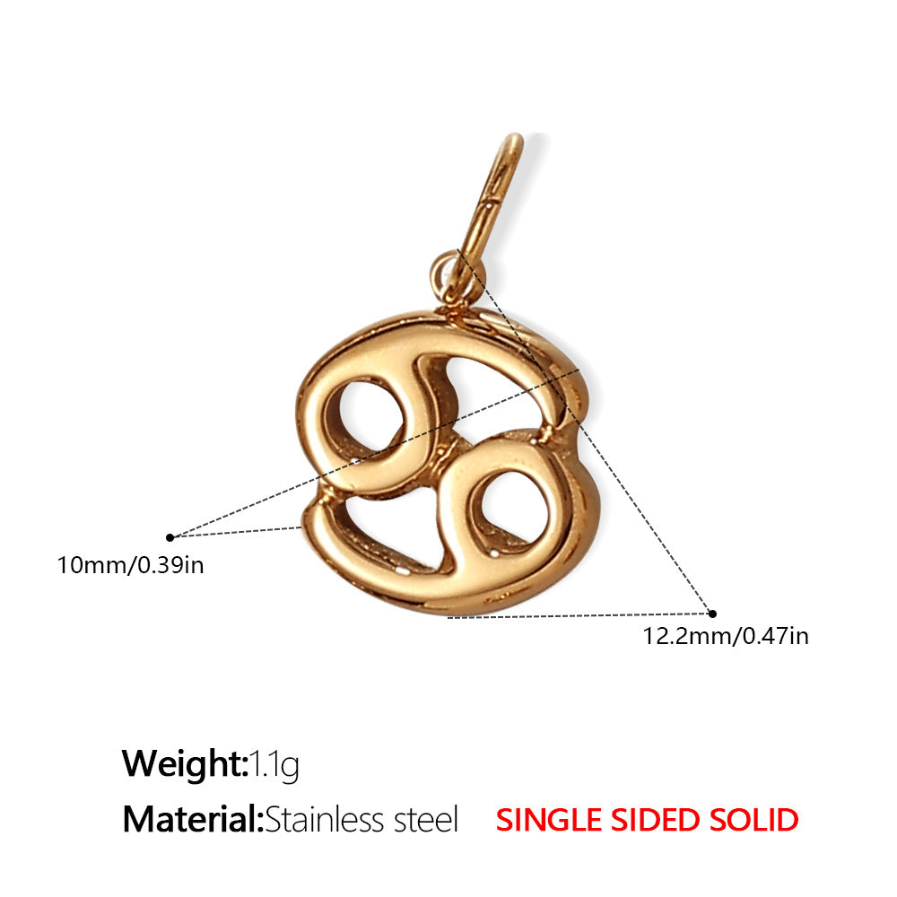 Wholesale Stainless steel twelve zodiac necklace pendant accessories