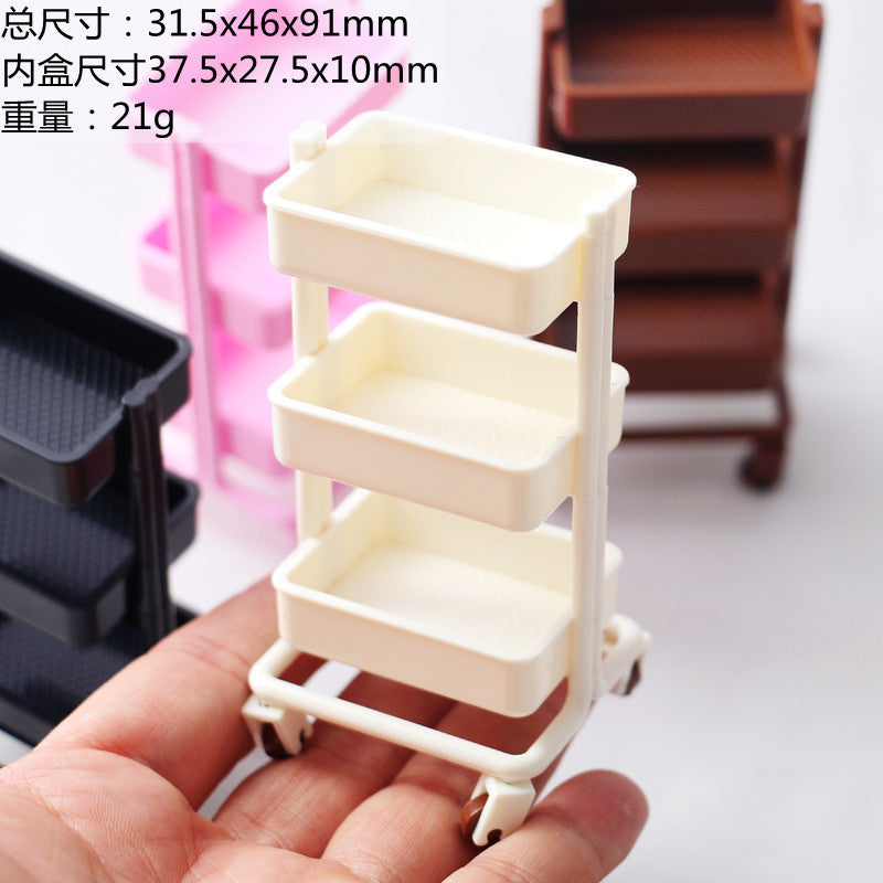 Wholesale Miniature mobile handcart storage rack Doll Accessories