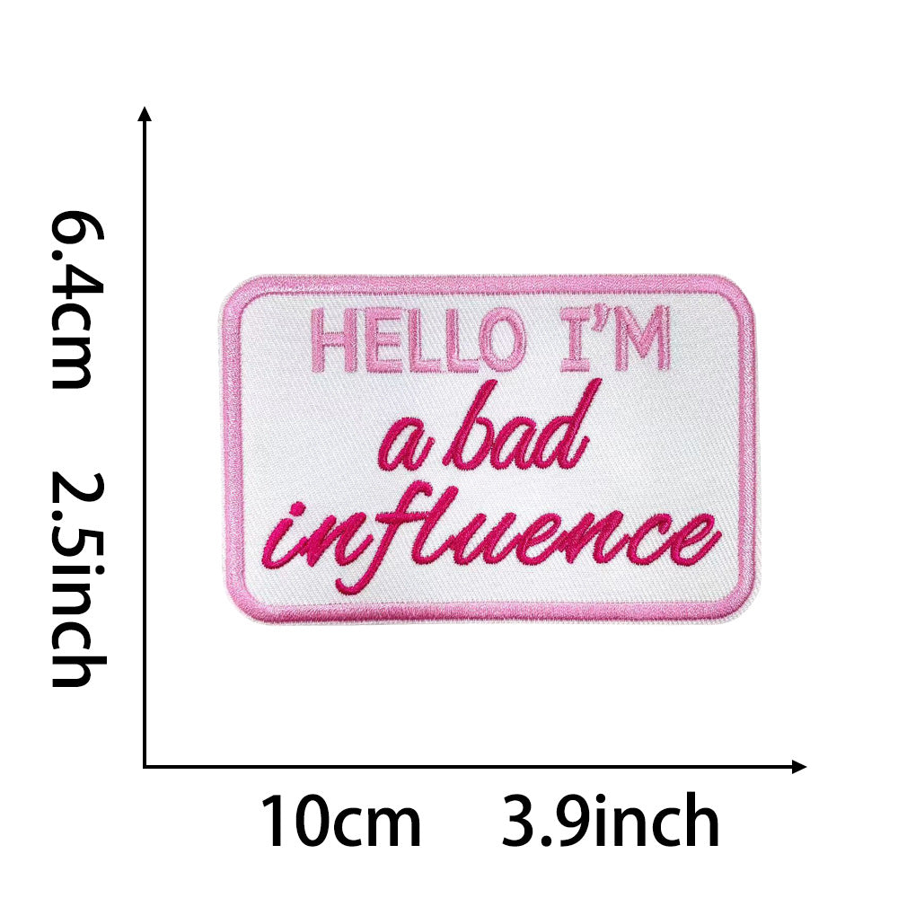 Wholesale 20 Styles Pink Letter Gold Plaid Polyester DIY Iron On Embroidered Patches For Shoes Hats Stylish Gift