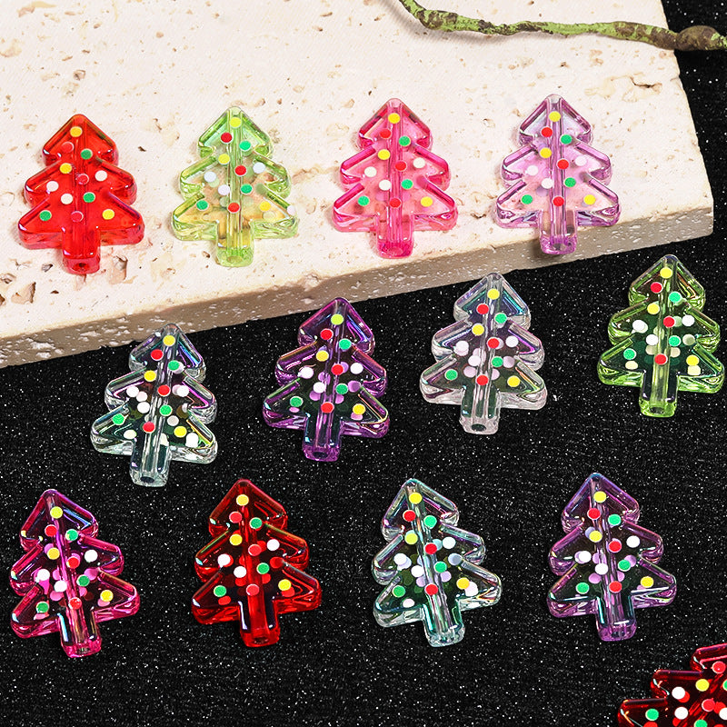 Wholesale acrylic wave dot christmas tree beads