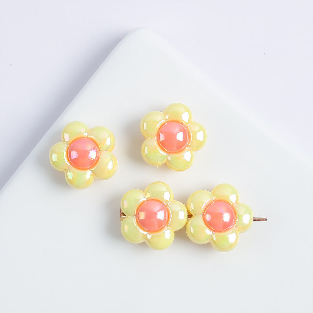 Wholesale 10pcs Acrylic Color Matching Plum Blossom Beads