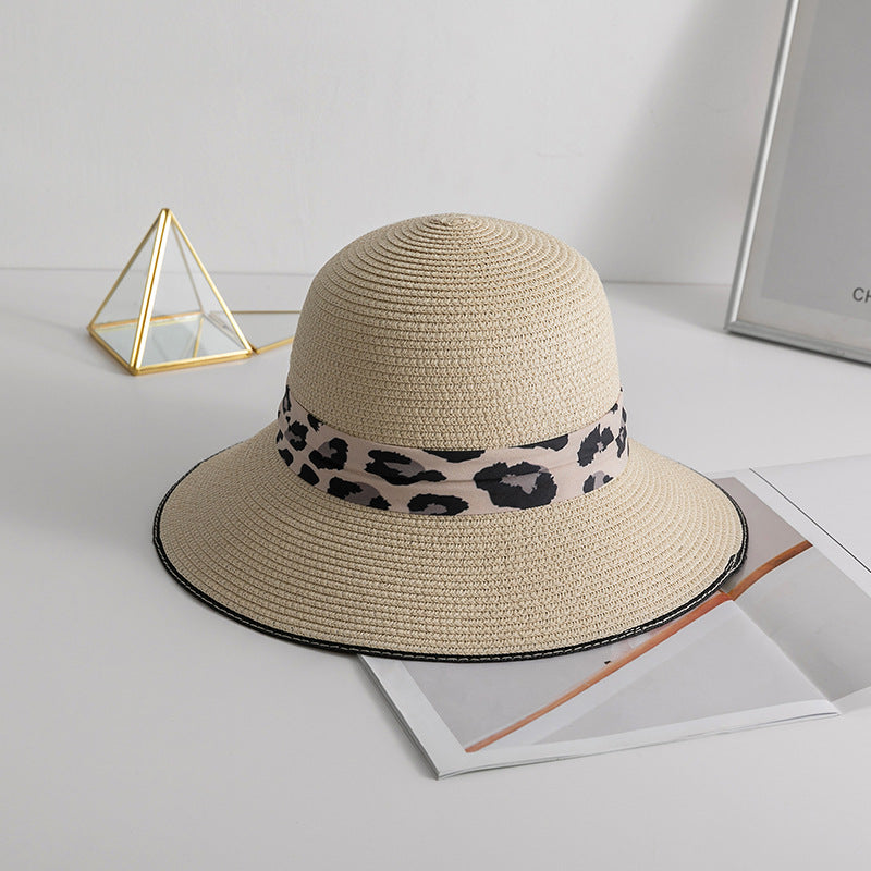 Sombreros de paja de leopardo de verano al por mayor