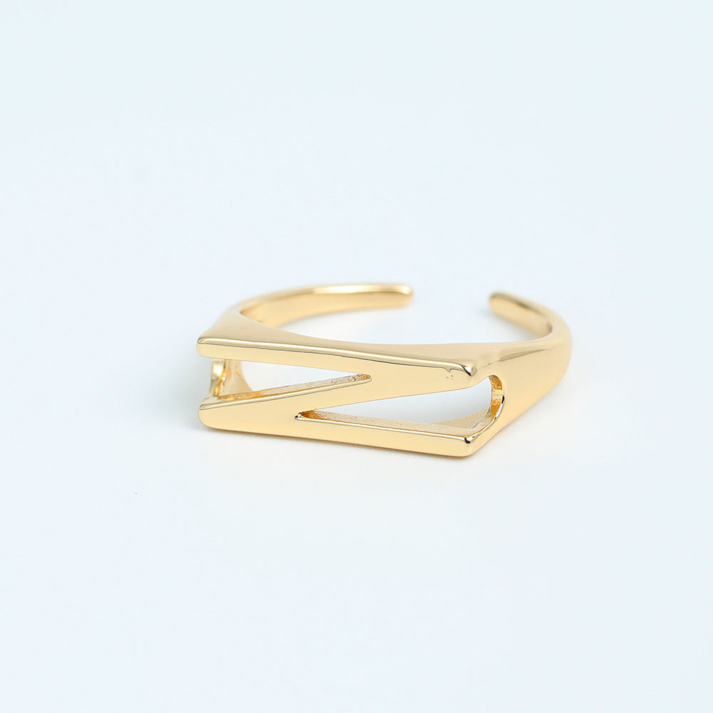 Wholesale Copper 26 Letter Open Ring